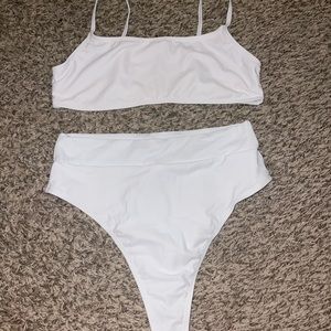 White 2 piece bikini size large
